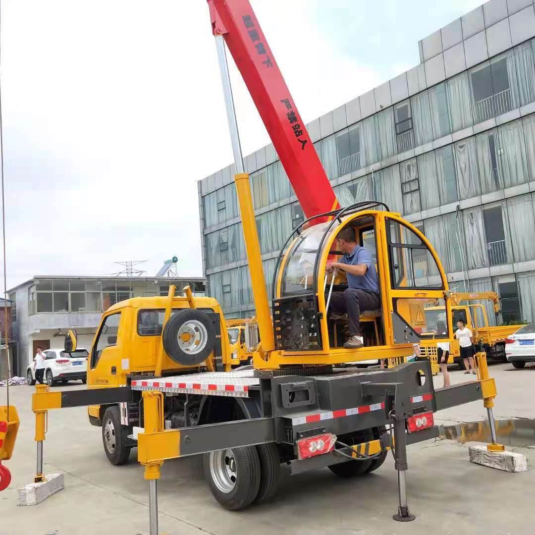 福田底盘5吨吊车油电两用蓝牌小吊车厂家常年出售