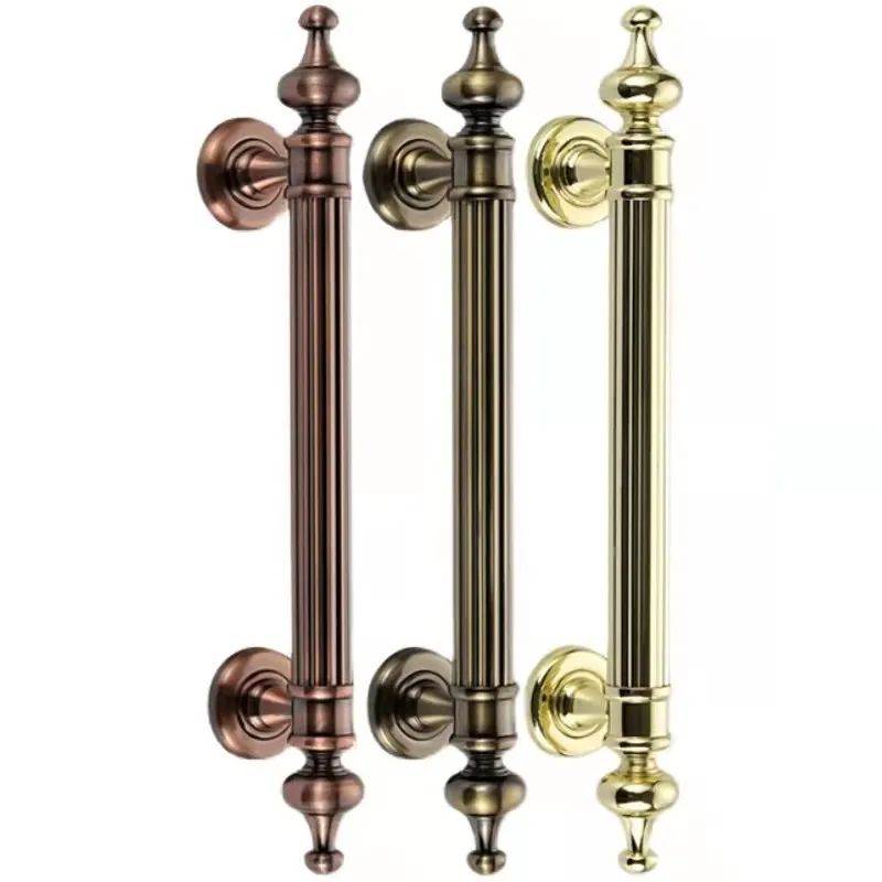 不锈钢拉手玻璃门木门大拉手推拉门把手欧式仿古红古铜无框门加厚