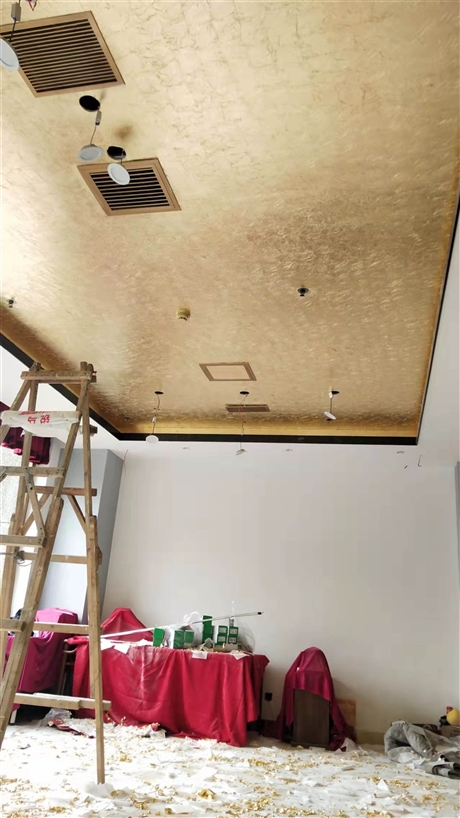 北京贴金会所贴金箔施工手工贴银箔厂家金箔装饰公司