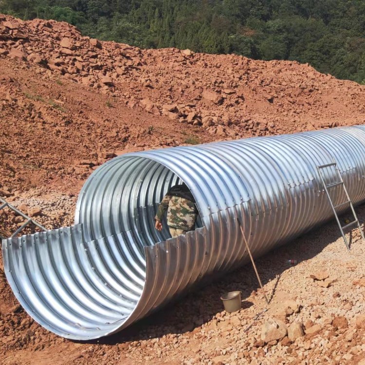 防腐抗压波纹钢板桥涵-波形钢拱桥热镀锌钢波纹涵管-拼装大跨径