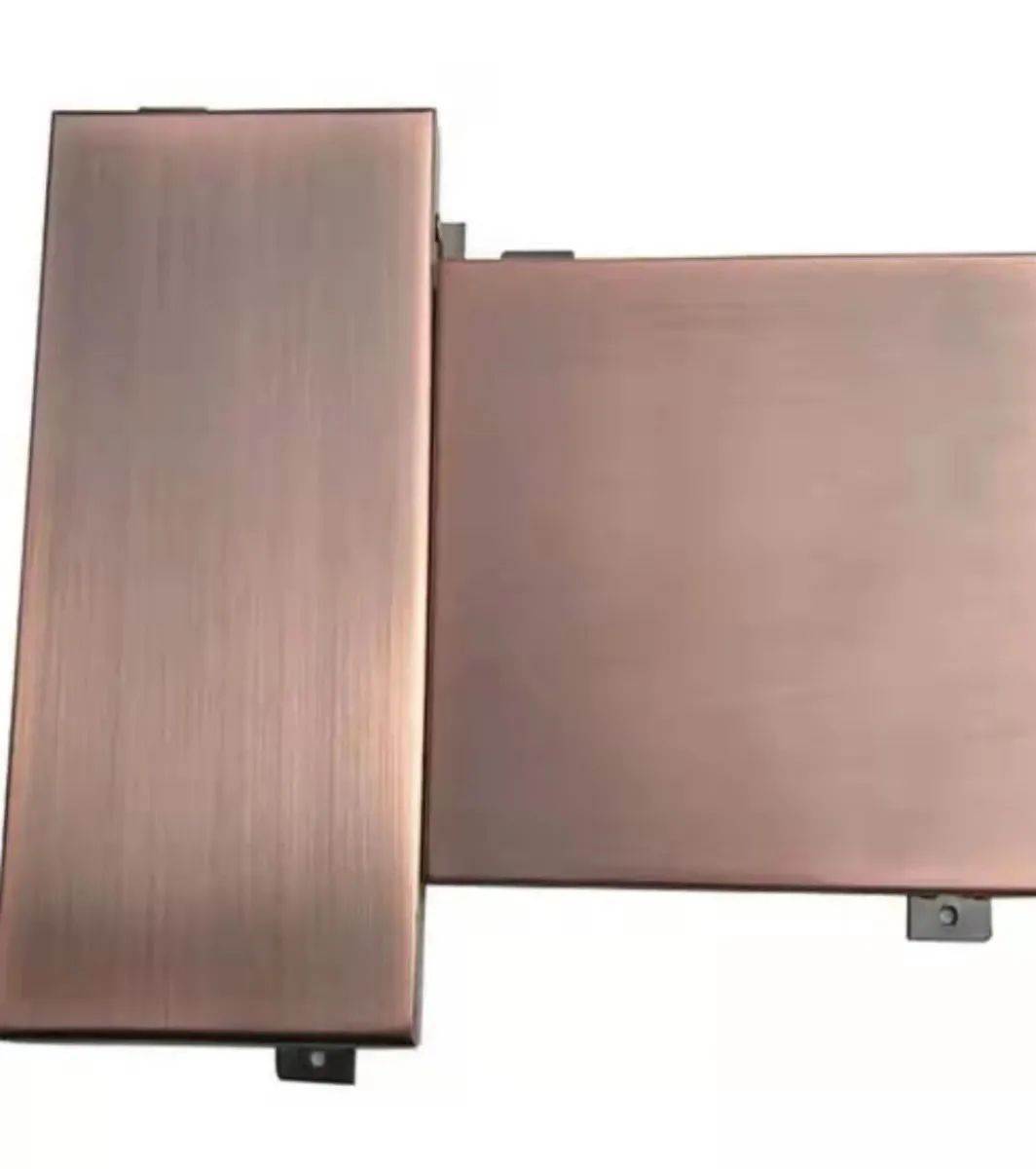 仿古铜铝单板镀铜拉丝铝单板铝单板安装