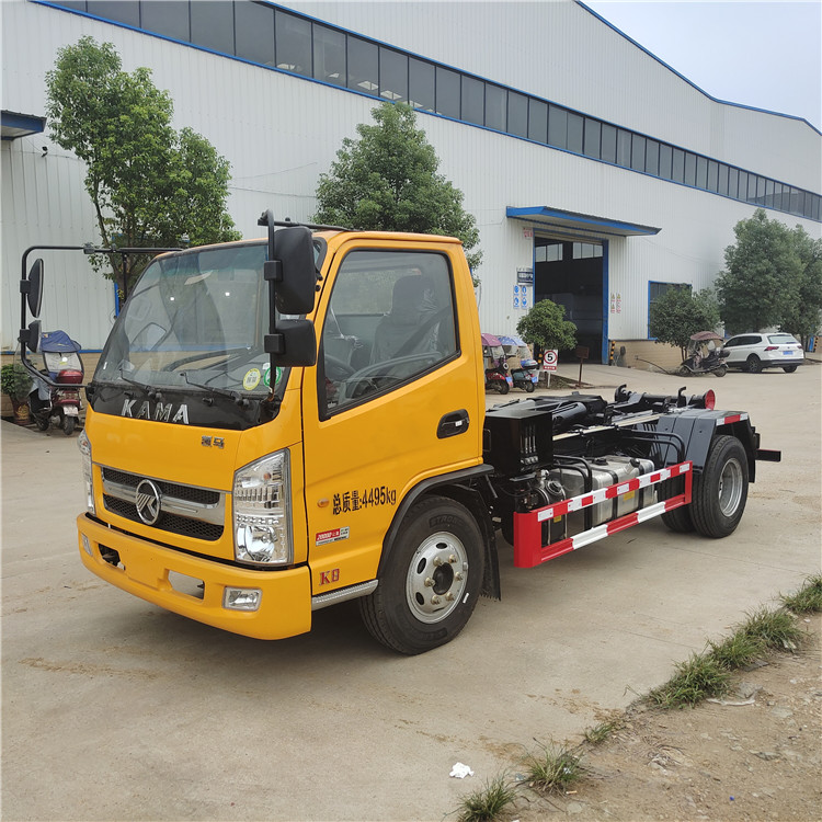 10吨蓝牌建筑垃圾勾臂式垃圾车 可进地下室勾臂车 10吨蓝牌拉臂自卸车 