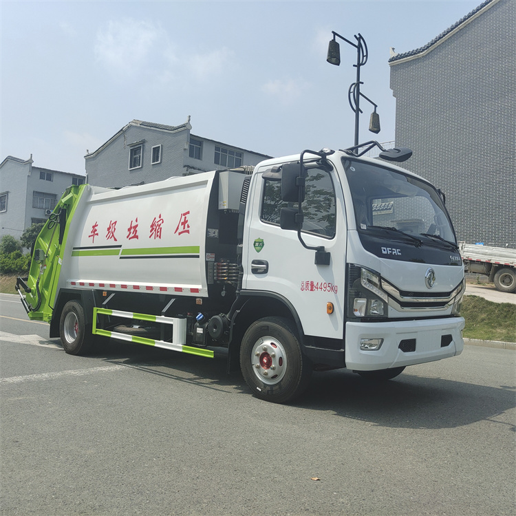 东风多利卡9方挂桶压缩式垃圾车 5吨垃圾清运车 8方垃圾专用运输车