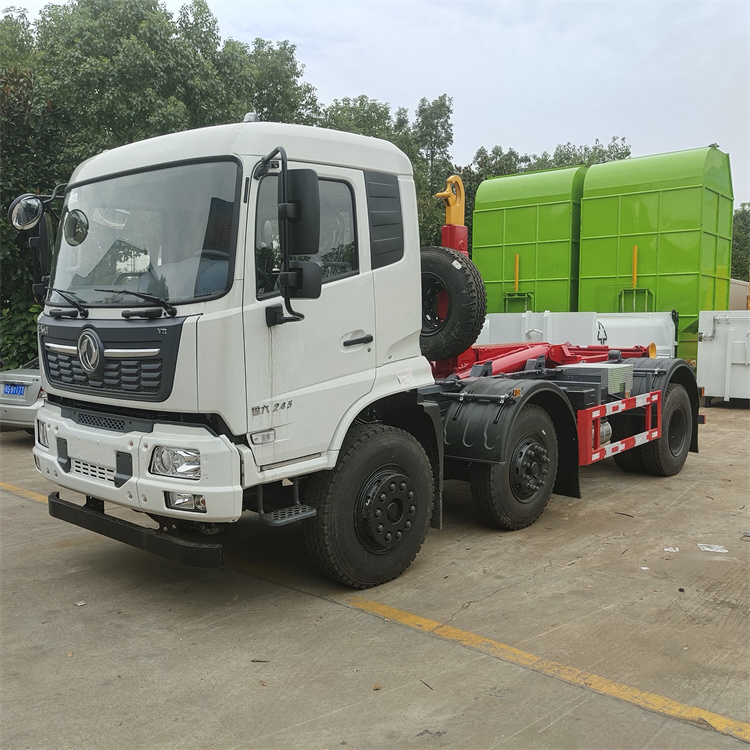 东风前四后四25吨建筑垃圾车勾臂车 25吨勾臂车自卸车 20吨25吨拉臂自卸勾臂车