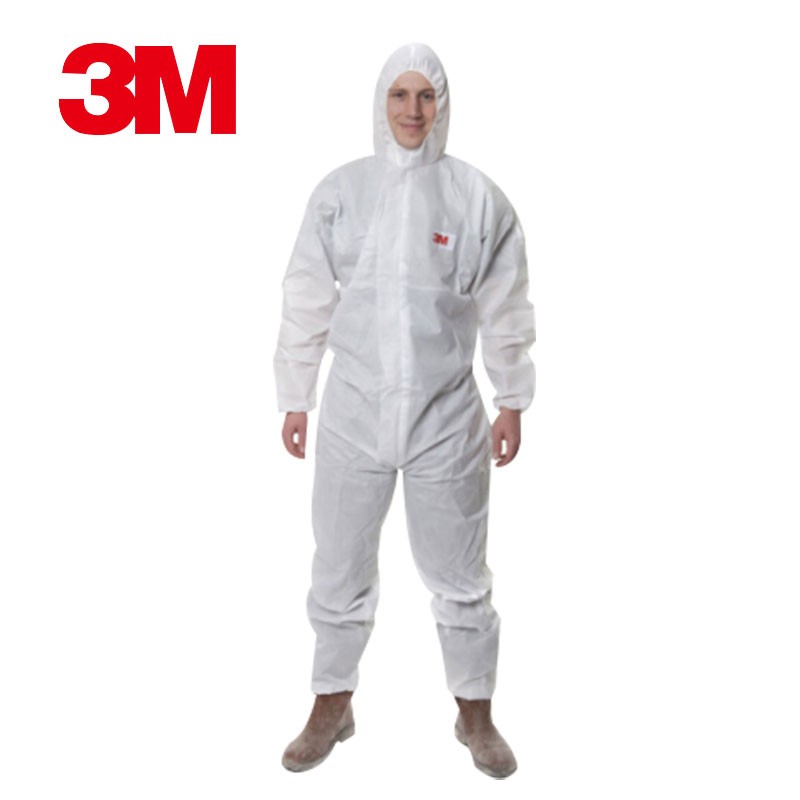 3M 白色带帽连体防护服 XL 4515