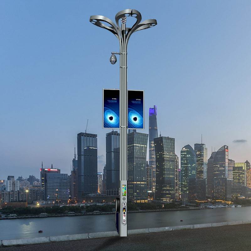 户外城市智慧路灯 设计整体方案5g智能监控显示屏 ip云石wifi可定制