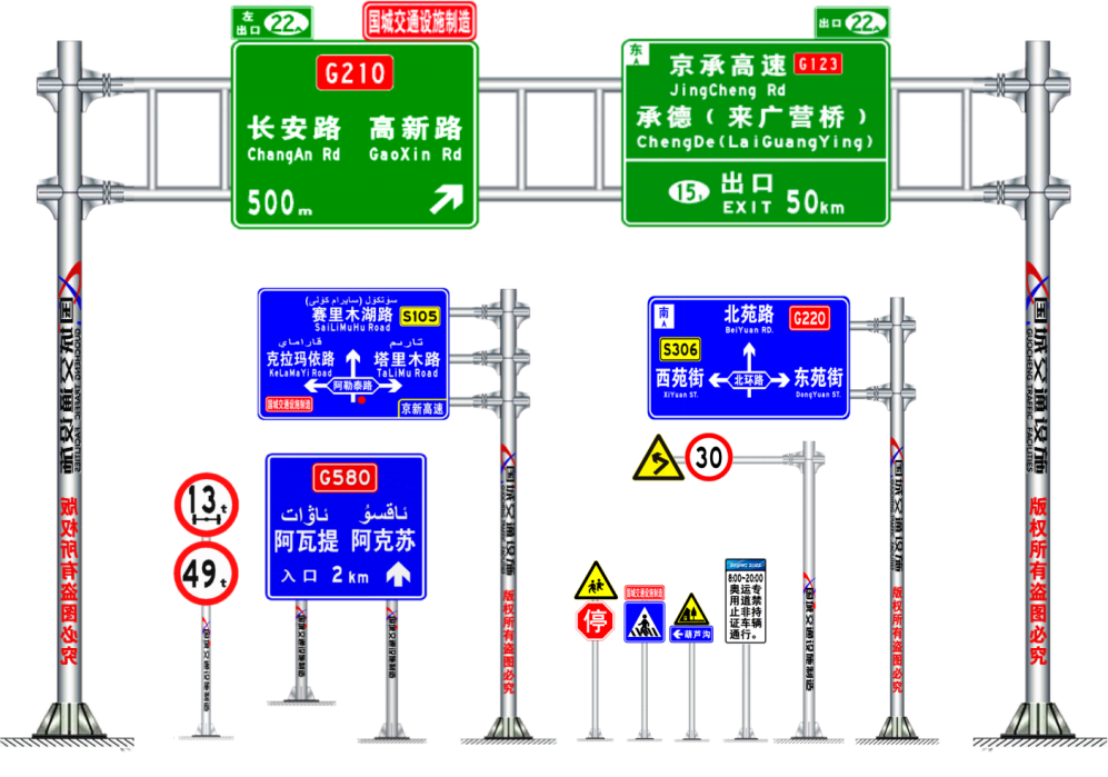 甘肅隴南高速公路龍門架標誌牌 交通指路牌路標牌 生產廠家直供