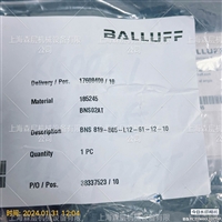 巴鲁夫BALLUFF接近传感器BNS 819-B05-L12-61-12-10上海供应