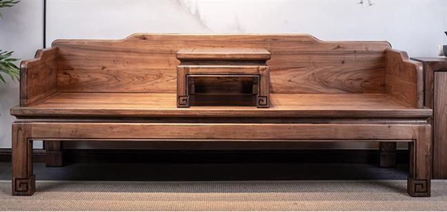 福建老榆木罗汉床定制 新中式家具 制造工艺优