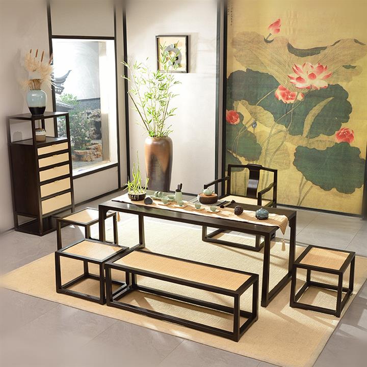 廣西老榆木茶幾廠家 新中式茶幾 性能穩(wěn)定 安全環(huán)保