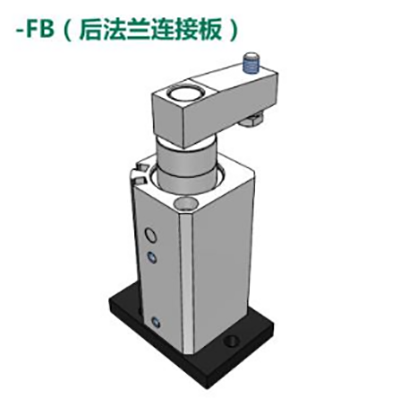 亚德客AirTAC 回转夹紧气缸，右旋，不带摆臂，后盖法兰连接板，QCKR50X10-S-M-FB