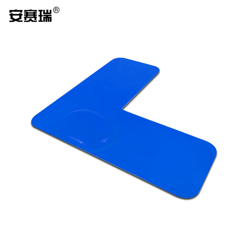 安赛瑞 重载型5S管理地贴-L型，高强度PVC，厚2mm，蓝色，50×150×150mm，15827，10个/包