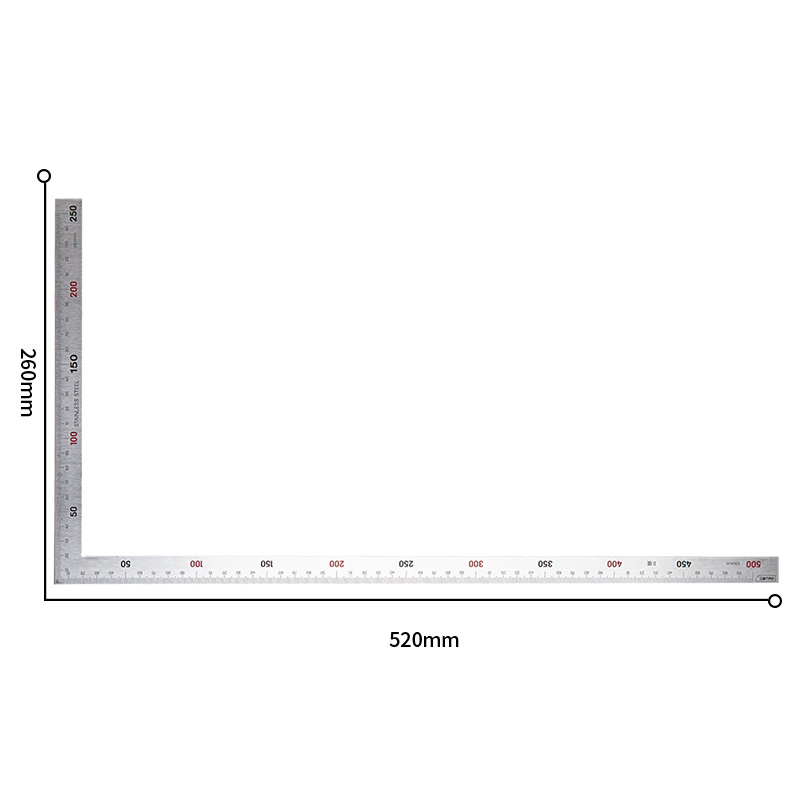 得力DeLi 钢拐尺，500mm，DL7150