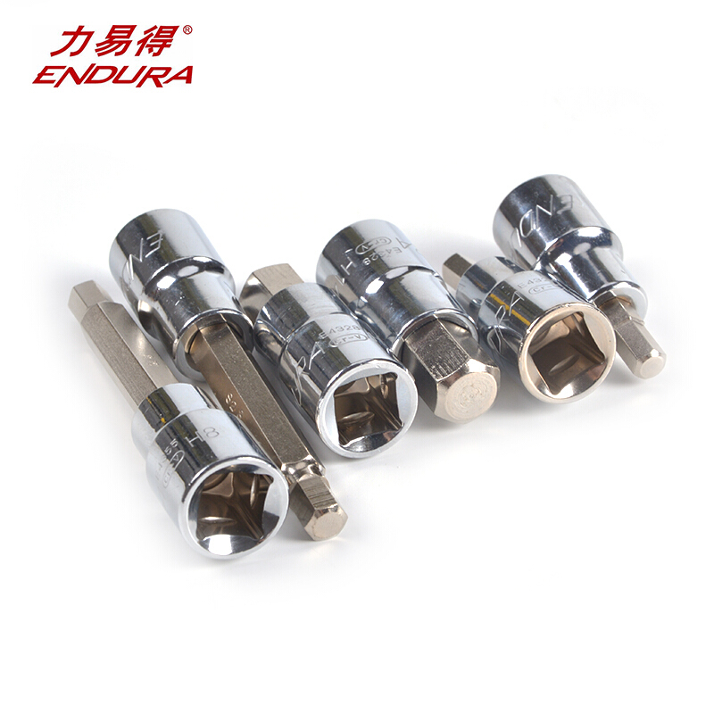 力易得六角旋具套筒，12.5mm系列100mm加长形7mm， E4354