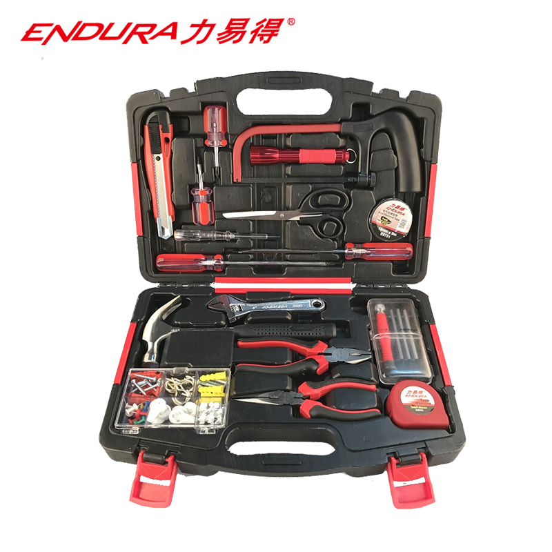 力易得 家用工具套装，力易得 18件套，E1104 18件家用工具组套 E1104