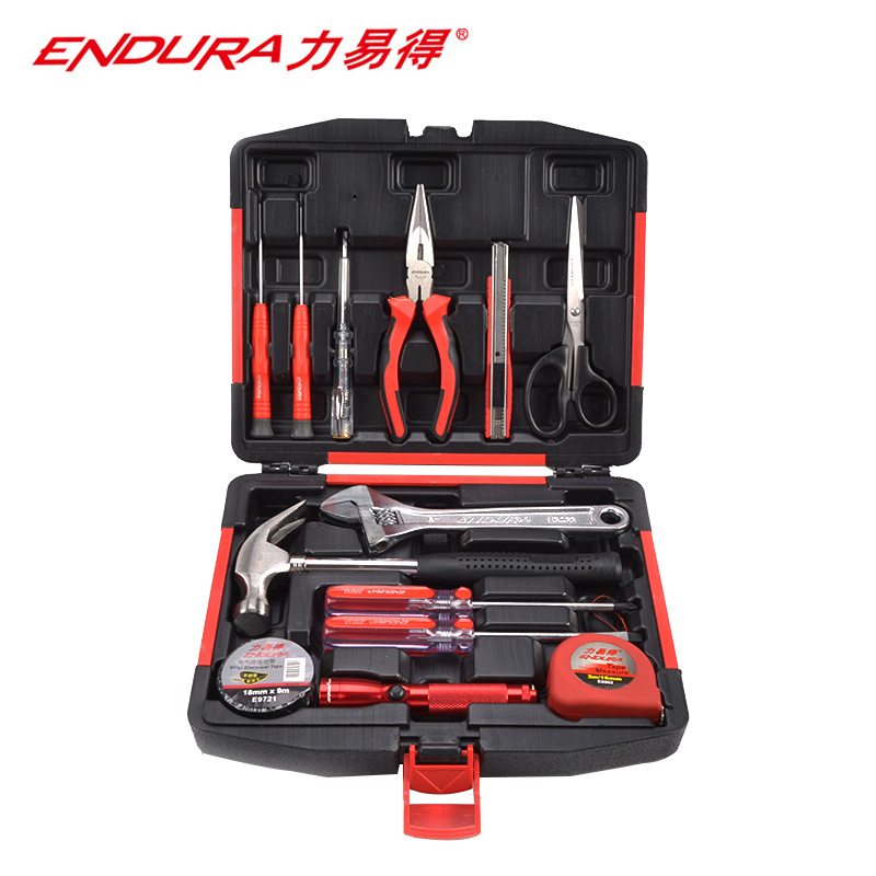 力易得 家用工具套装，力易得 13件套，E1107 13件家用工具组套 E1107