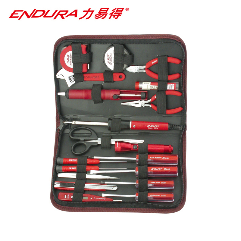 力易得 电子工具组套，19件套，E1127 19件便携工具包组套 E1127