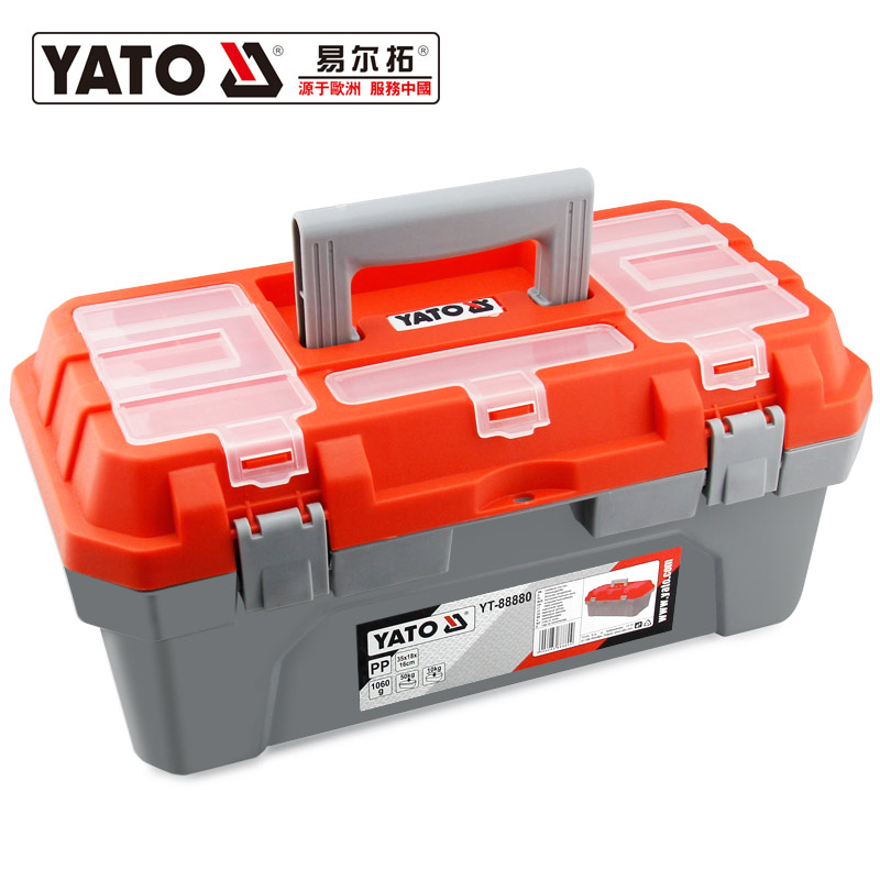 易尔拓YATO 塑料工具箱,475X230X210mm，19"，YT-88882