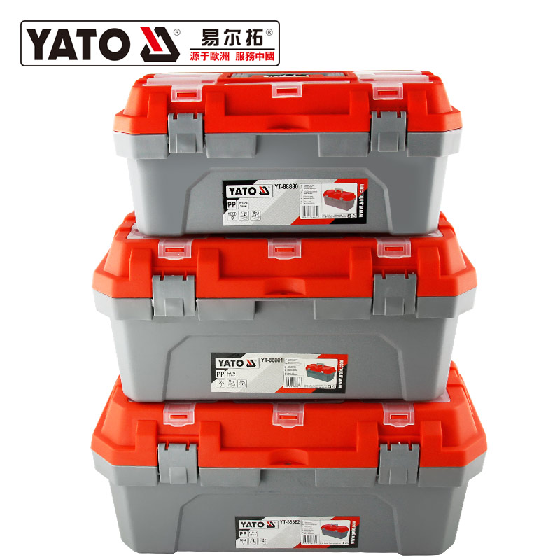 易尔拓YATO 塑料工具箱,475X230X210mm，19"，YT-88882