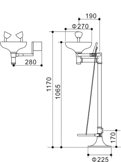 壁挂式洗眼器 实验室用洗眼器