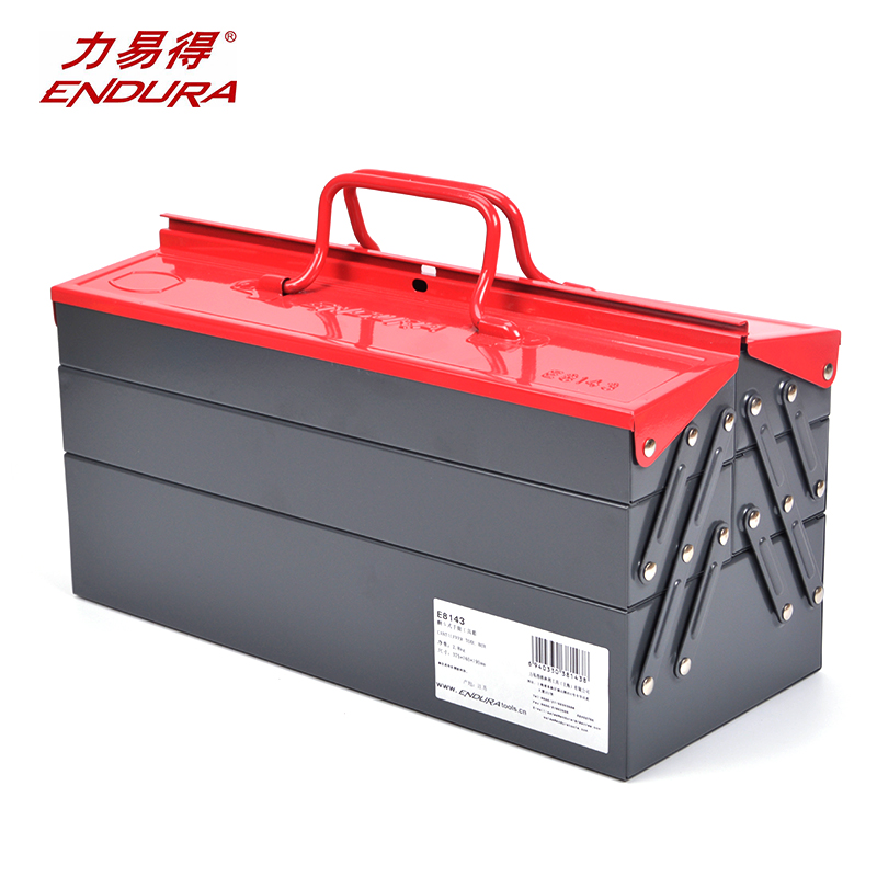 力易得工具箱，翻斗式15 "， E8143 4翻斗式手提工具箱15  E8143