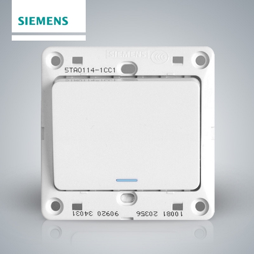 西门子SIEMENS 远景系列一位双控大跷板开关(带荧光指示)，5TA01141CC1 雅白