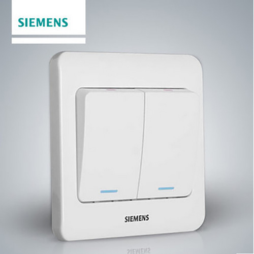 西门子SIEMENS 远景系列 86型双联开关带荧光，5TA0115-1CC1