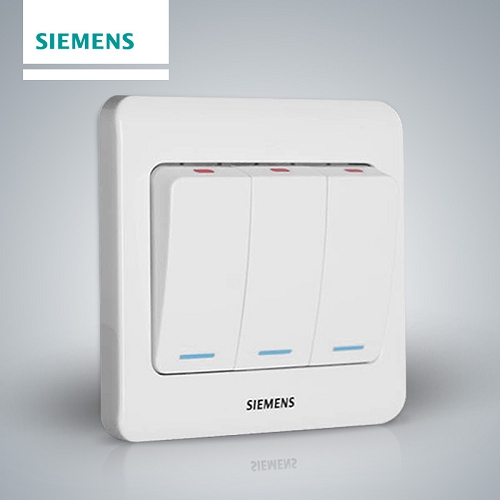 西门子SIEMENS 远景系列三位单控大跷板开关(带荧光指示)，5TA01181CC1 雅白