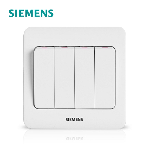 西门子SIEMENS 远景系列四位单控大跷板开关，5TA02411CC1 雅白  5TA02411CC1