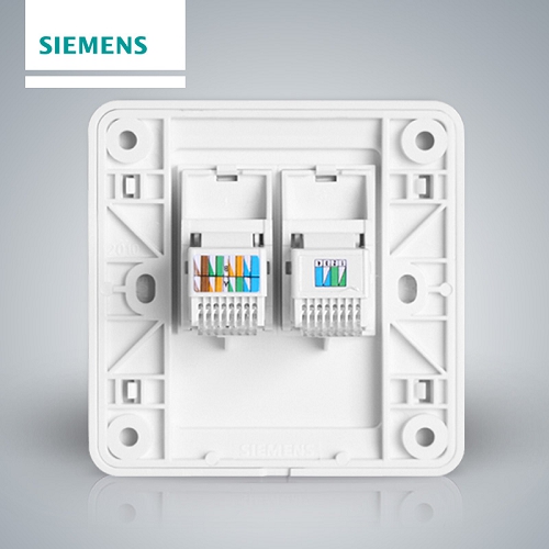 西门子SIEMENS 远景系列二位电脑电话插座(超5类)，5TG01251CC1 雅白