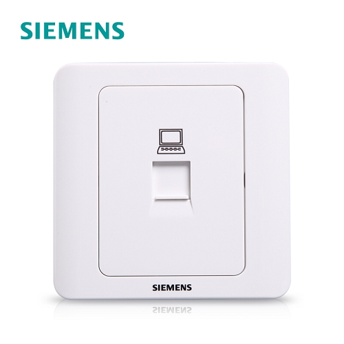 西门子SIEMENS 远景系列一位八芯电脑插座RJ45(六类,非屏蔽)，5TG01271CC1 雅白  5TG01271CC1