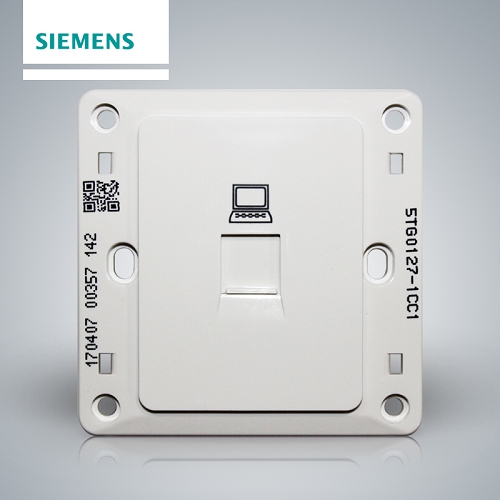 西门子SIEMENS 远景系列一位八芯电脑插座RJ45(六类,非屏蔽)，5TG01271CC1 雅白