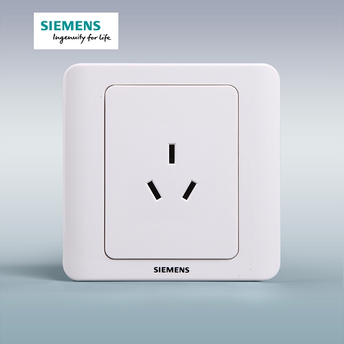 西门子SIEMENS 远景系列一位10A三极插座，5UB01001CC1 雅白  5UB01001CC1