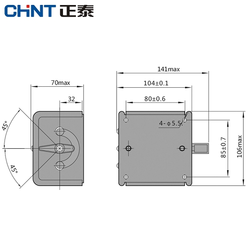 正泰CHINT HY23系列倒顺开关，HY23-132 30A