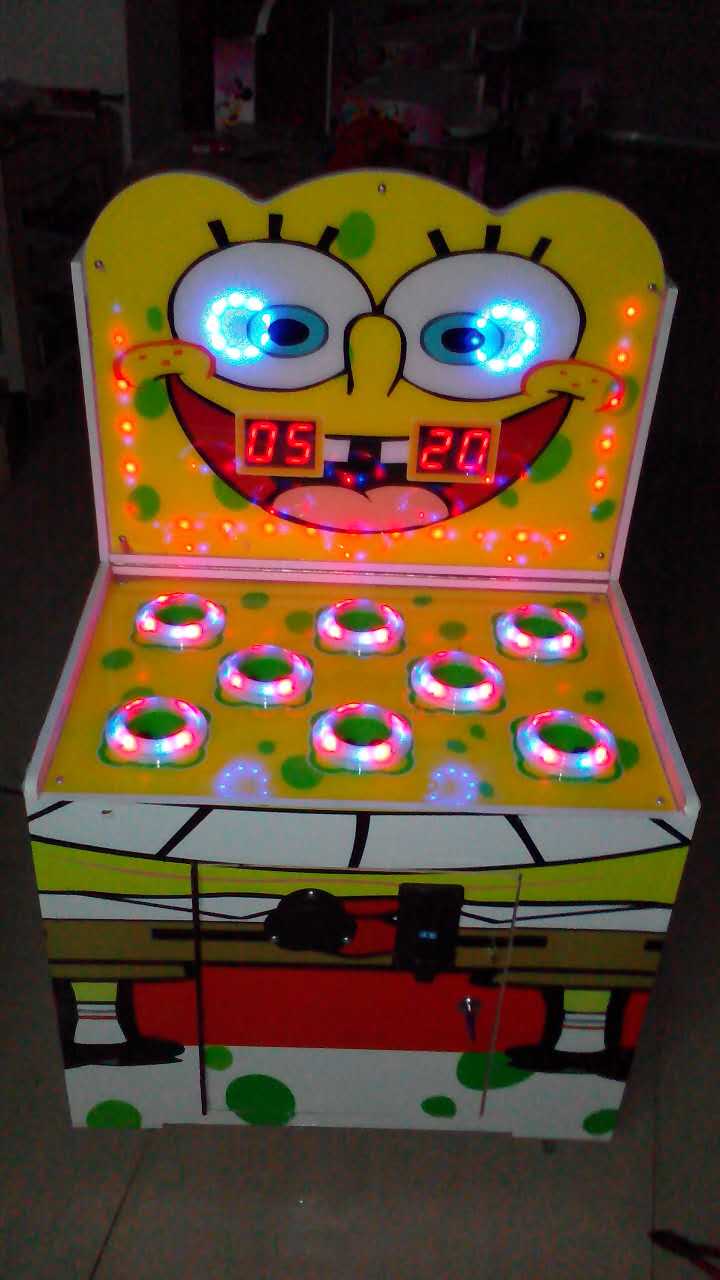 打地鼠游戏机怎么玩:儿童打地鼠机数,难易度,玩游戏的时间都可以设定