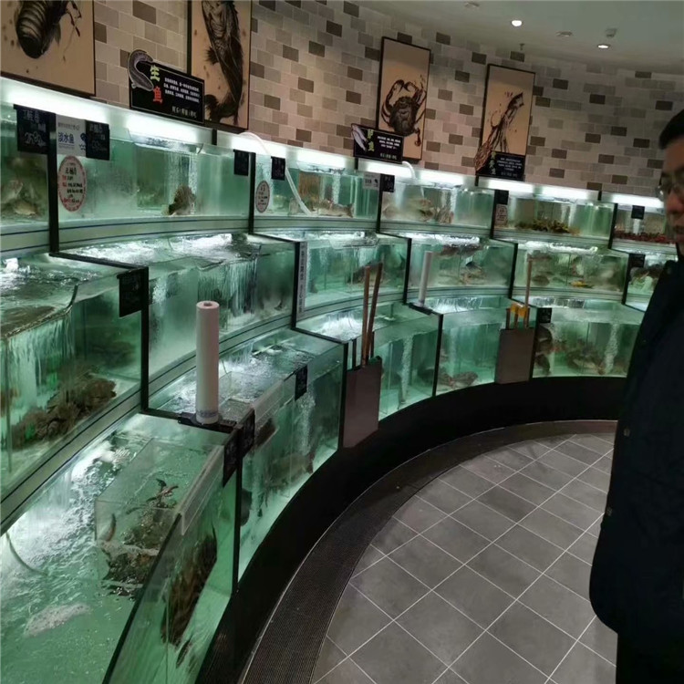酒店海鲜玻璃池-南昌订做海鲜玻璃缸