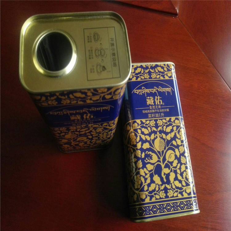 印花山茶油鐵罐