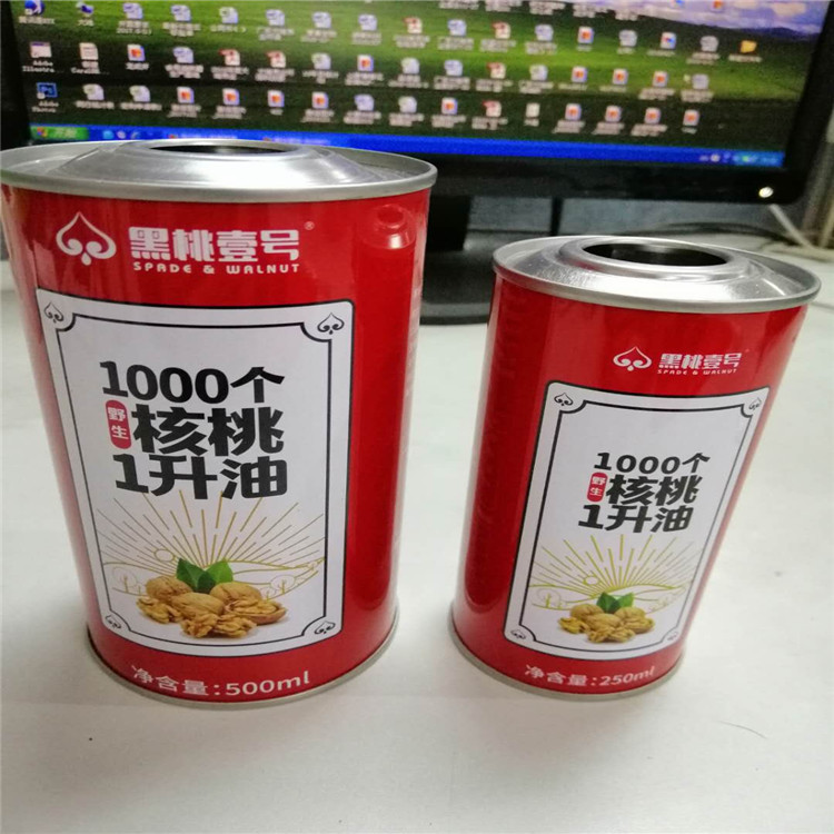 印花山茶油鐵罐