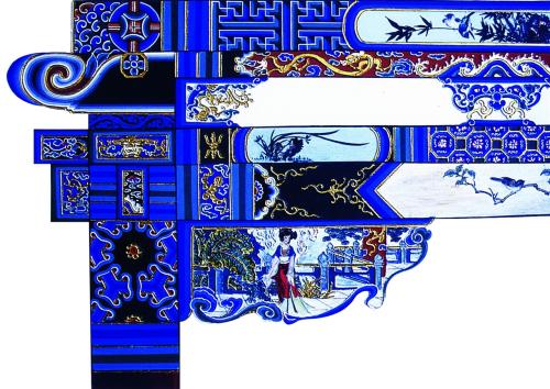 古建筑油漆彩绘 邢台村口仿古凉亭彩画