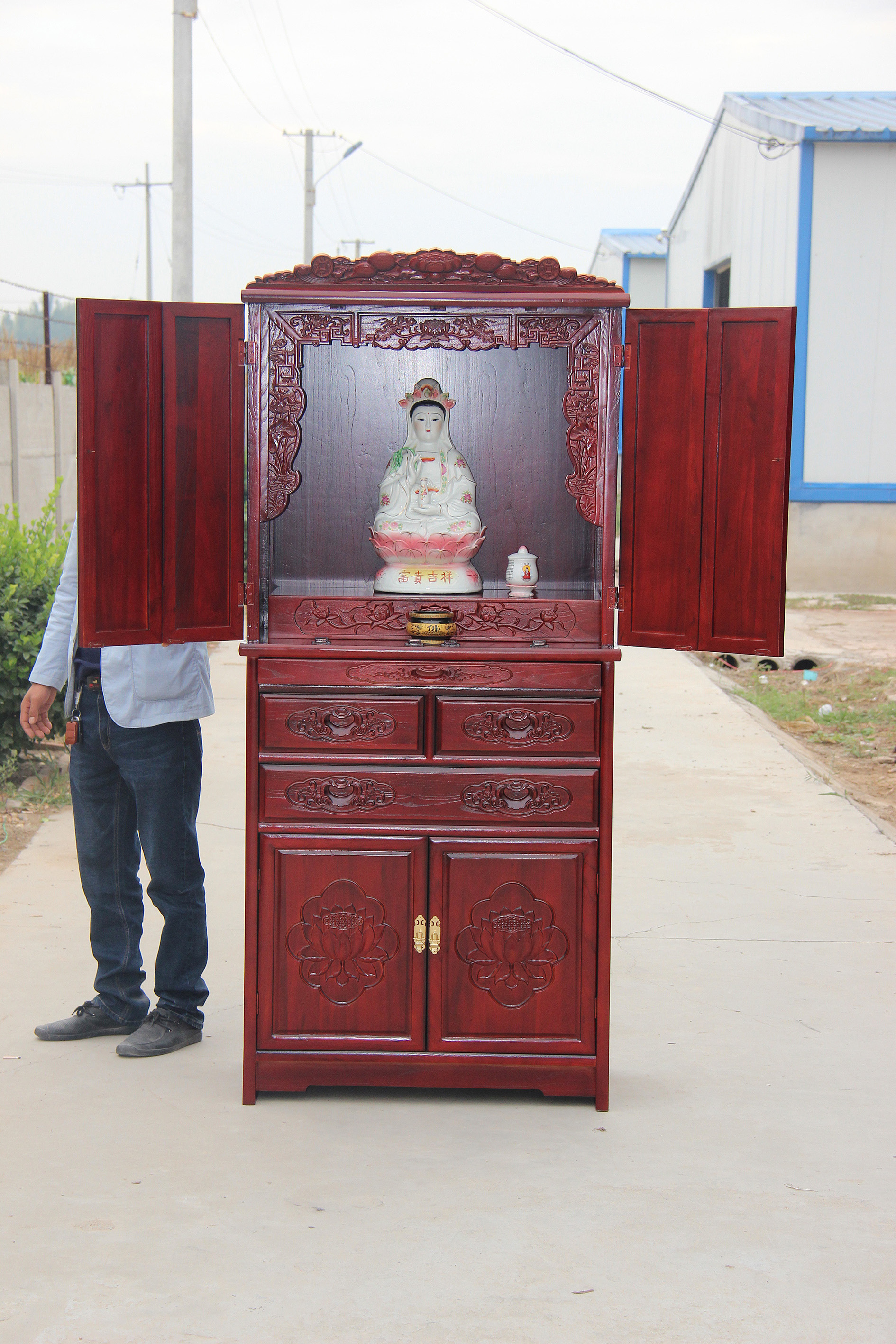 供佛柜 鞍山实木佛龛零售