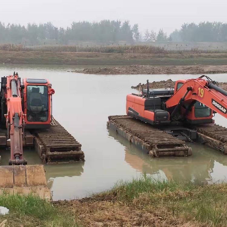 湖南船挖机租赁水上两用挖掘机出租规模大