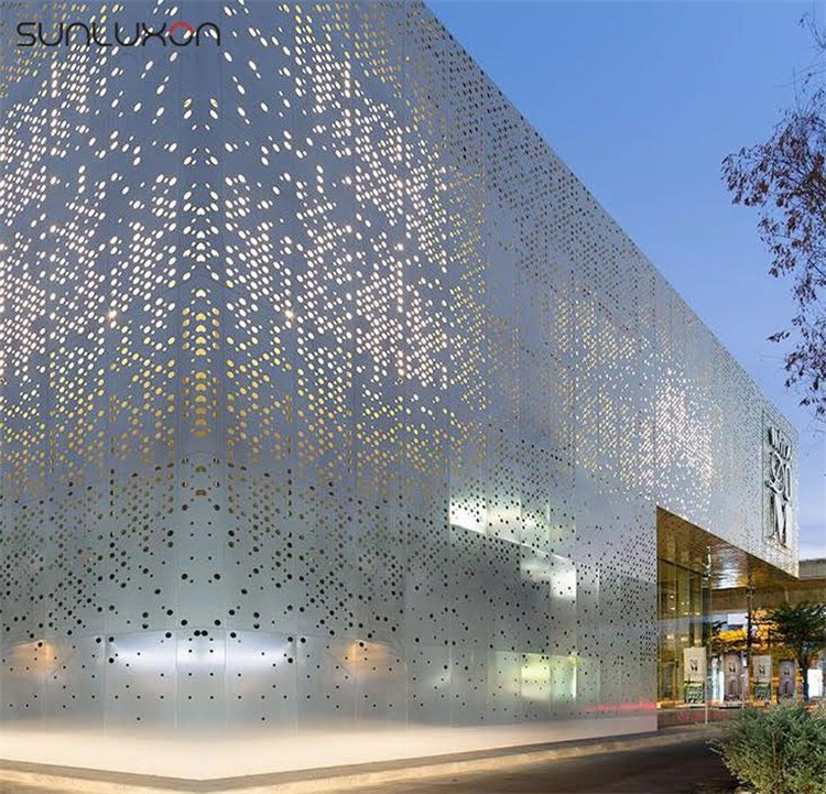 圆孔冲孔铝单板 售楼部方孔穿孔铝单板公司