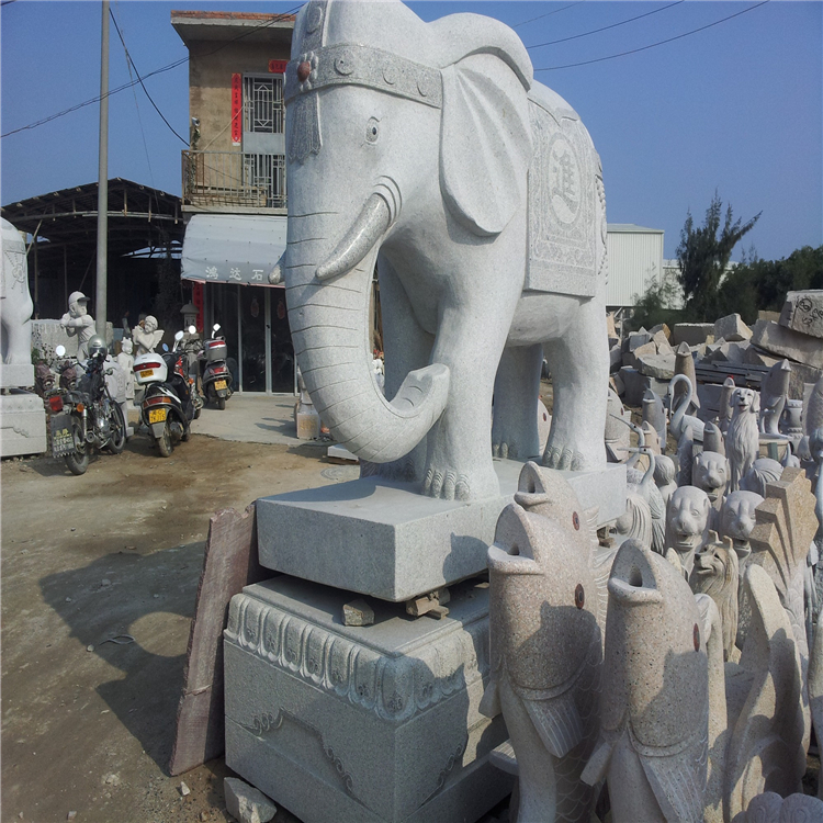 大象摆件 拉萨石雕工艺品大型石雕厂家