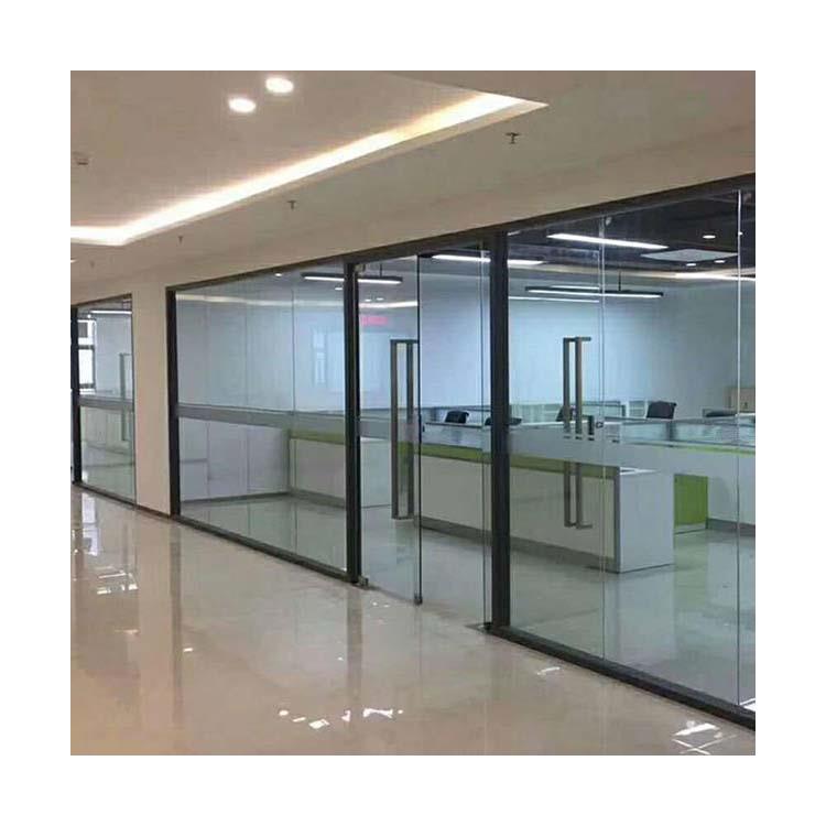 南昌教室折叠门双玻璃带百叶配成品木门