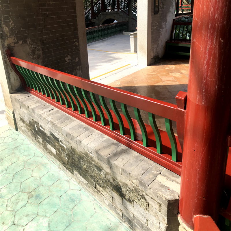 景点铝合金美人靠南宁廊亭订制仿护栏样式繁多