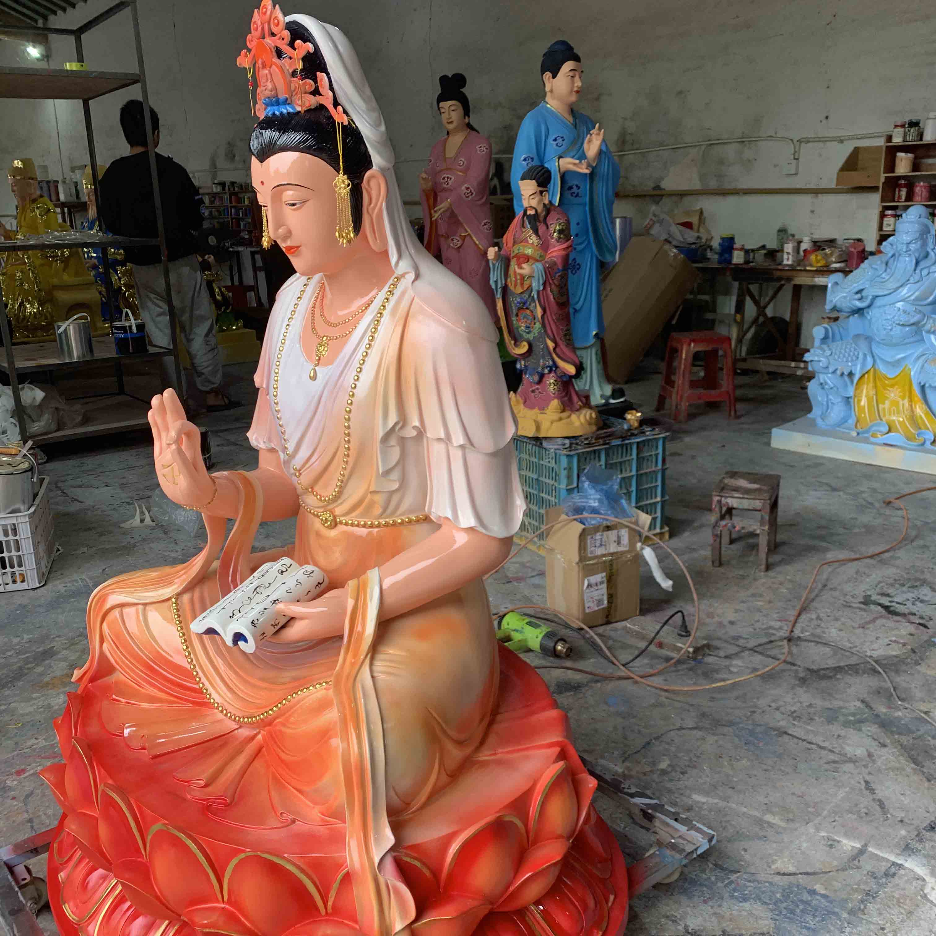 定做佛像神像 观音菩萨佛像雕塑 玻璃钢木雕佛像