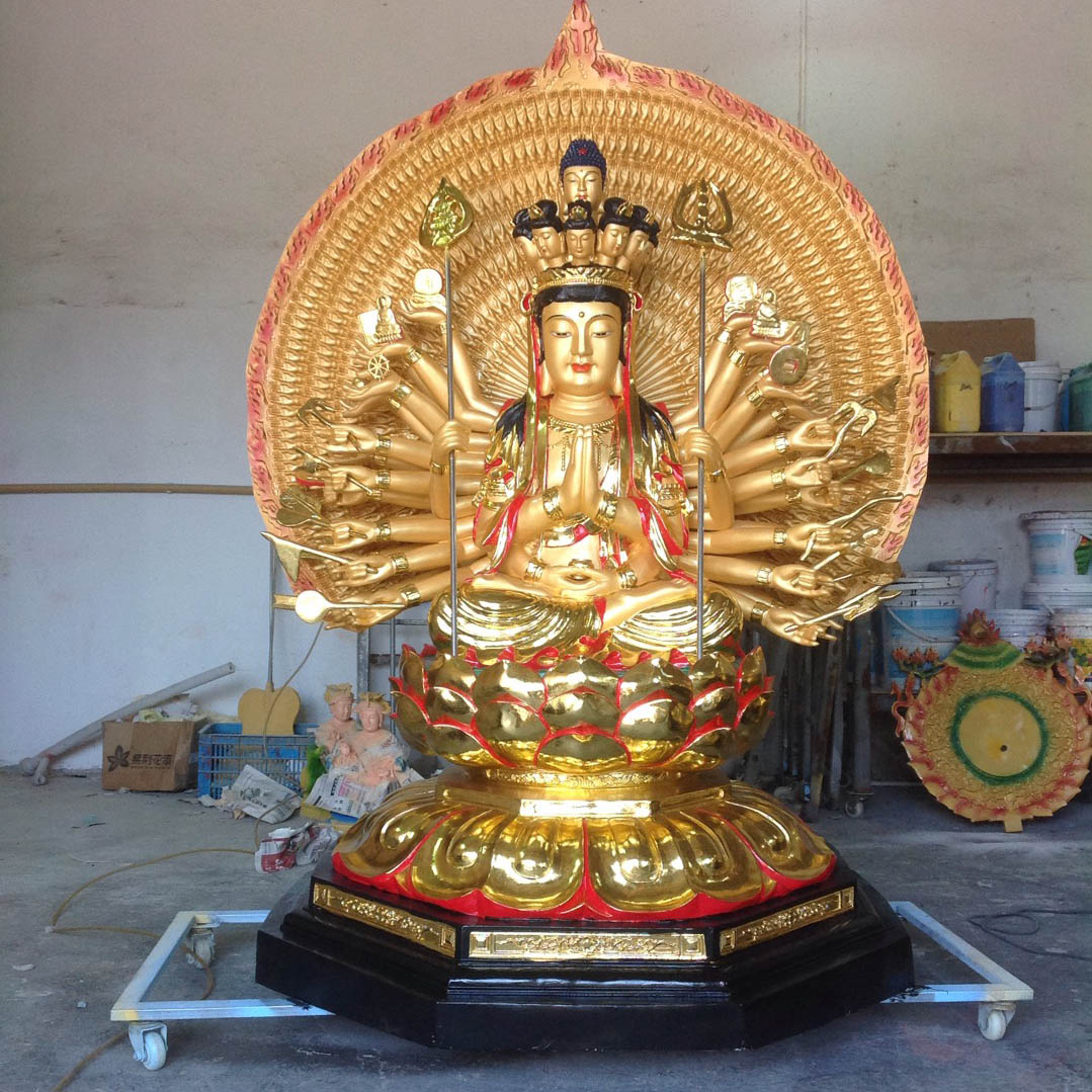 河南树脂佛像批发纯铜坐像观音菩萨树脂神像摆件
