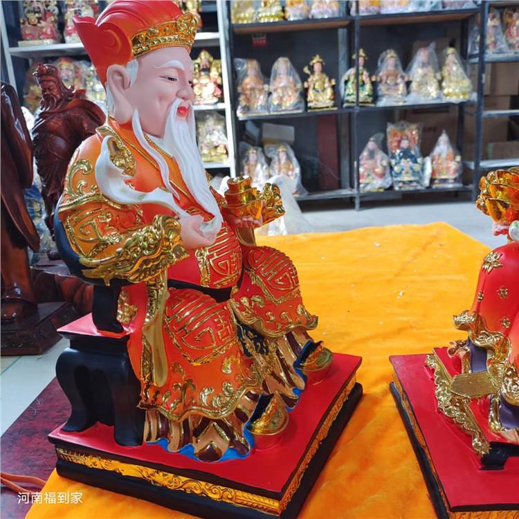 土地公土地奶奶铜像 寺庙土地公土地婆塑像寺院佛像菩萨摆件