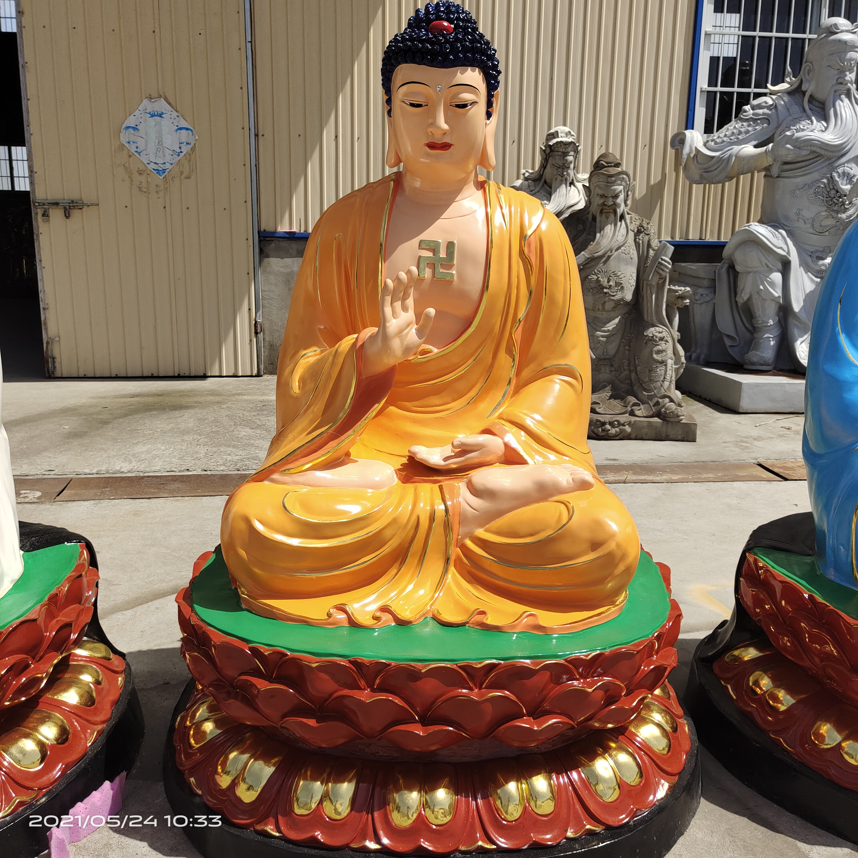 三世佛雕塑 定制大型纯铜雕像