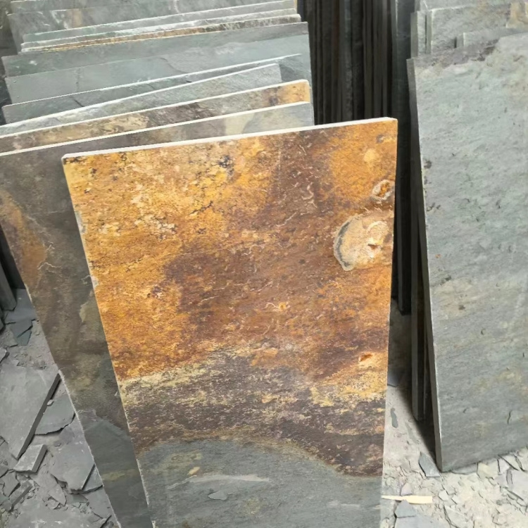 上海青石板岩地铺 锈板岩怎么卖 打磨平整细腻